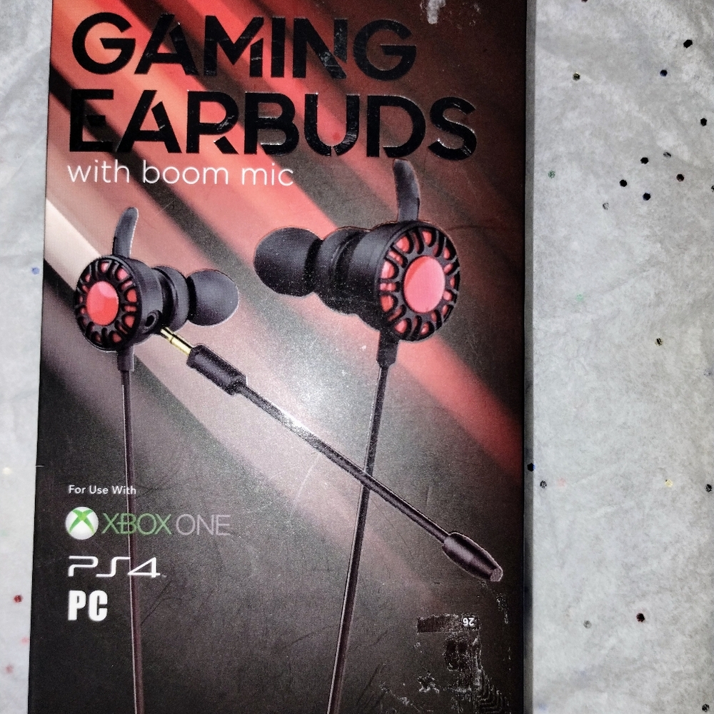 Vibes Black and Red Earbuds with Boom Mic